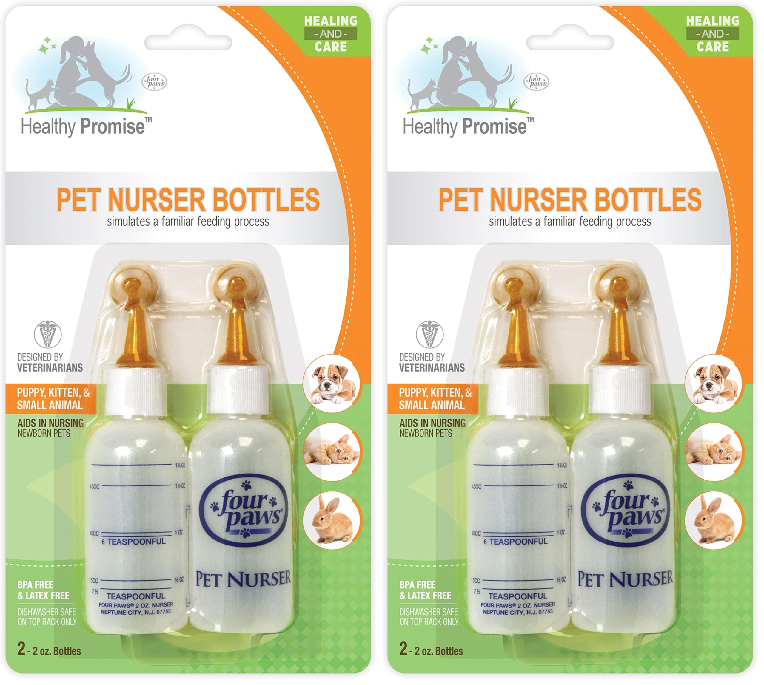 Four Paws Healthy Promise Pet Nurser Bottles One Size (Pack of 2)