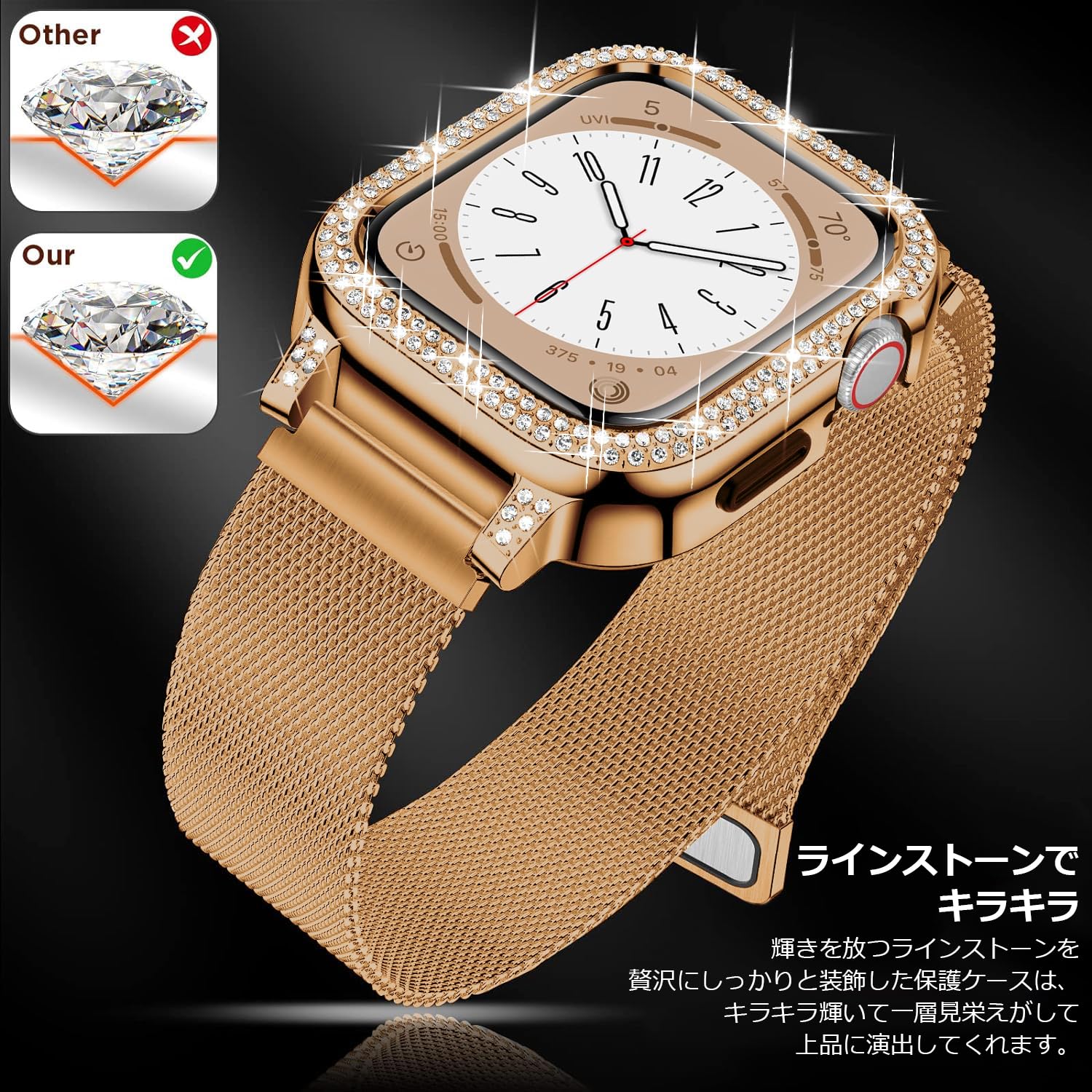 Amazon.co.jp: [YOFITAR] Apple Watch 用バンド ケース一体型45mm/44mm 