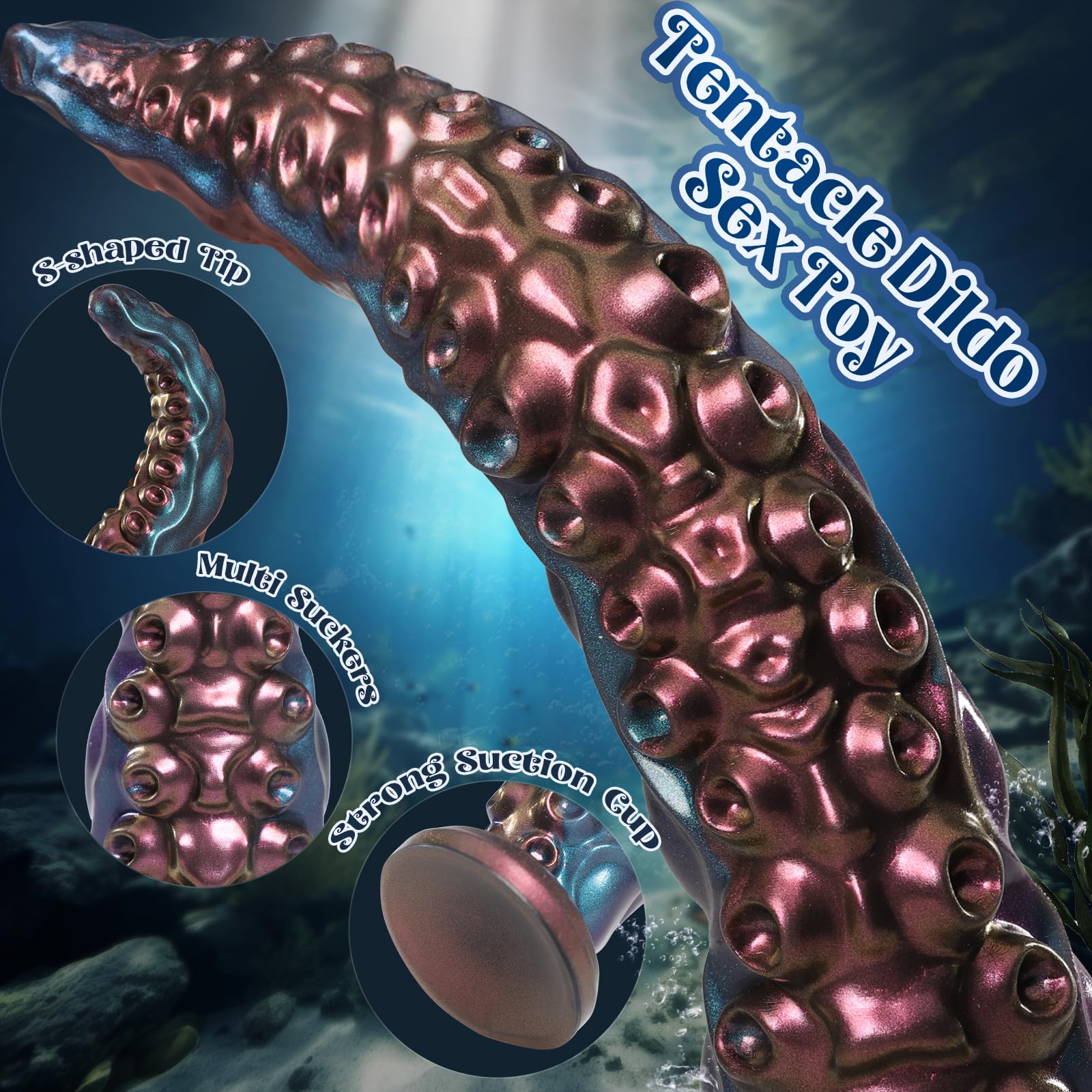 COKARAGE Anal Tentacle Dildo Adult Sex Toys - 10.6" Huge Monster Long Dildo Anal Plug for U & G-spot, Anal Toys with Strong Suction Cup, Fantasy Dildo Adult Sex Toys & Games for Men Women Couples