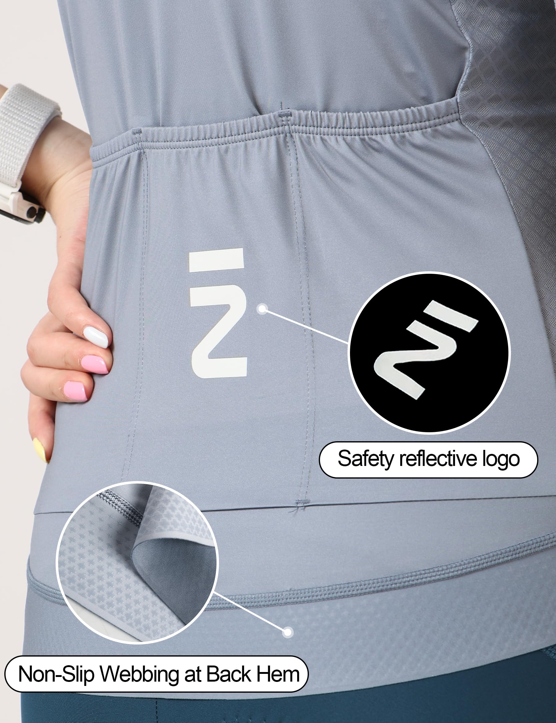 INBIKE Fahrradtrikot Damen Lang Leicht und Atmungsaktiv Lange Fahrradbekleidung Lila Grau Blau Optional MZ050