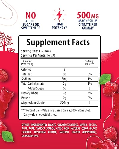 Miniatura 2 de Gomitas de magnesio para niños y adultos - 500 mg - Masticables de magnesio calmantes - Suplemento masticable de citrato de magnesio para el estado