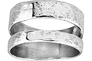 Double Space Sterling Silver Dual Wide Ring For Women