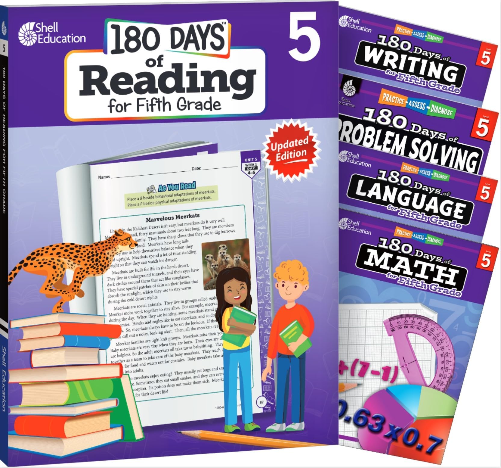 180 Days™: Includes 5 Assorted Workbooks to Practice Math, Reading, and Problem Solving Skills for 5th Grade Practice Workbook for Classroom and ... Created by Teachers (180 Days of Practice)