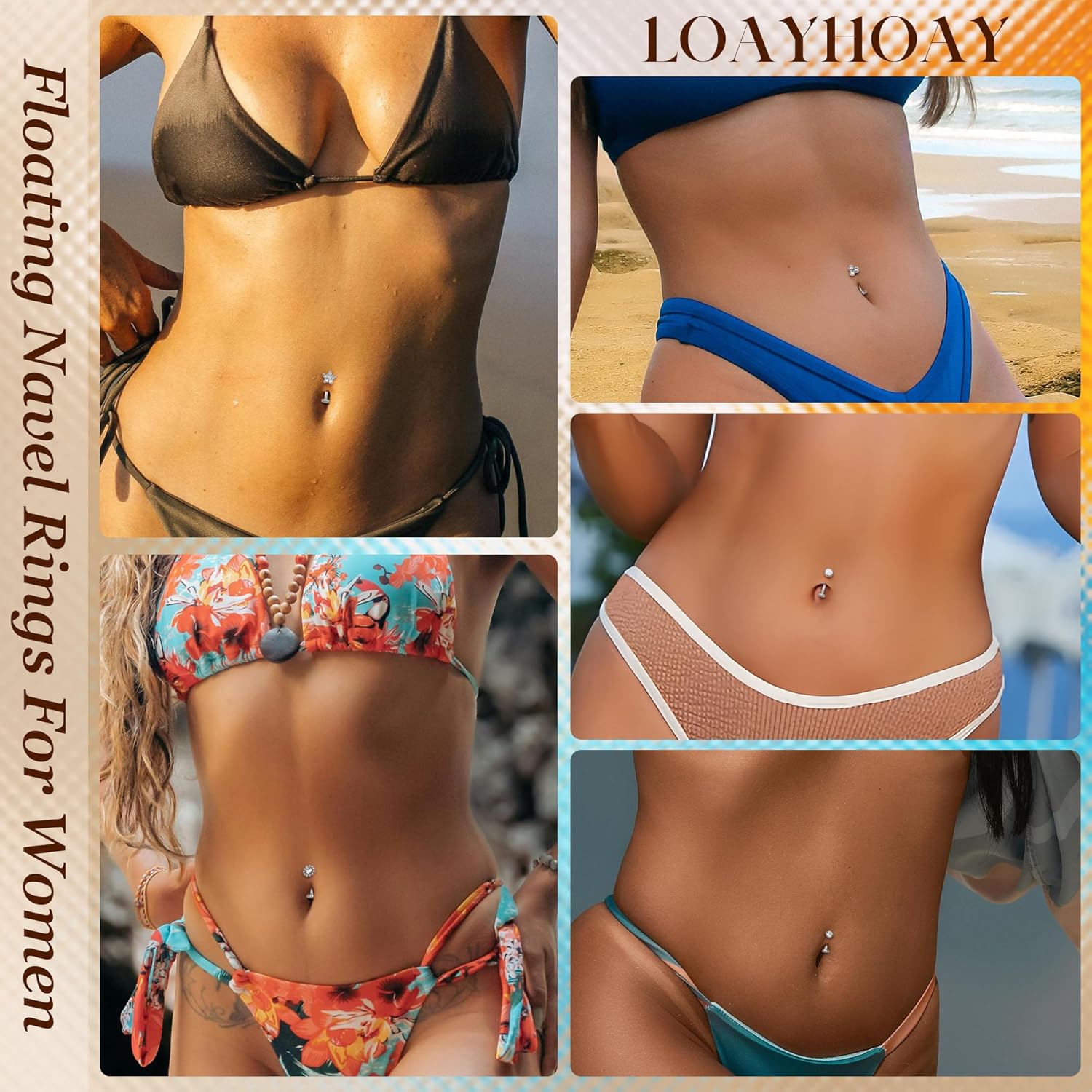 14G G23 Titanium Floating Belly Button Rings for Women Petite Flat Back CZ Belly Rings Small Opal Curved Navel Rings Internally Threaded Hypoallergenic Belly Piercing 8-14mm - Image 6