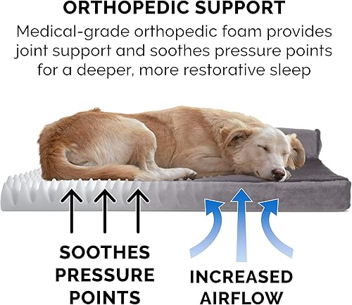 Miniatura 4 de Cama ortopédica para mascotas para perros y gatos  Sofá de dos tonos de piel de felpa y ante sofá cama para perro con funda extraíble lavable Piel