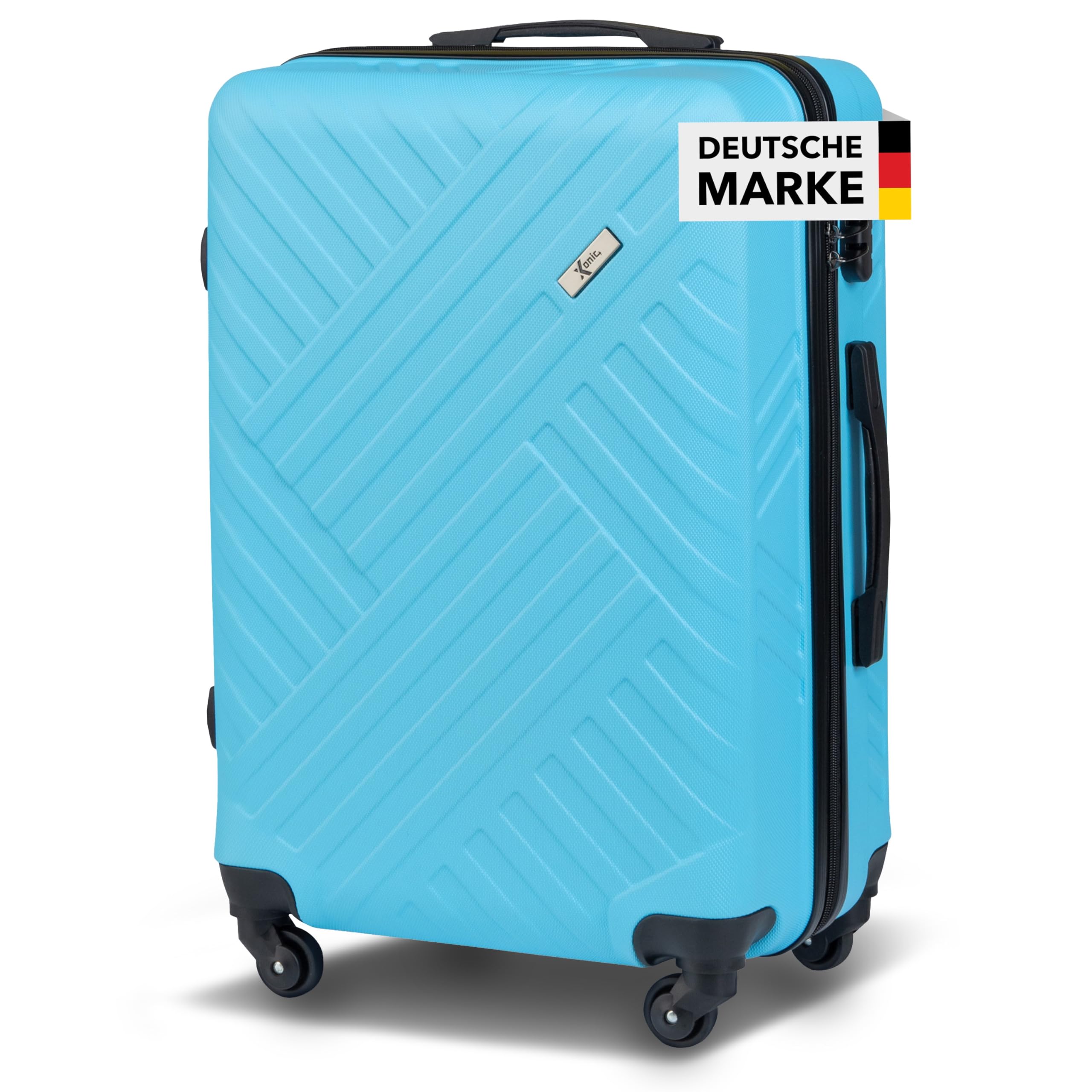 Xonic Design Reisekoffer mit Rollen– ABS Hartschalenkoffer 360° Leichtlauf-Rollen – hochwertige Koffer Trolleys Zahlenschloss in M, L, XL oder Set –Handgepäck Koffer, Suitcase