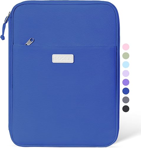 Sooez Zipper Binder Bag, 1 Inch Binders 3 Ring O-Ring, 5-Tab Divider Folder