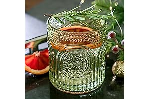 Kate Aspen Retro Arch Floral Green Vintage Colored Glassware