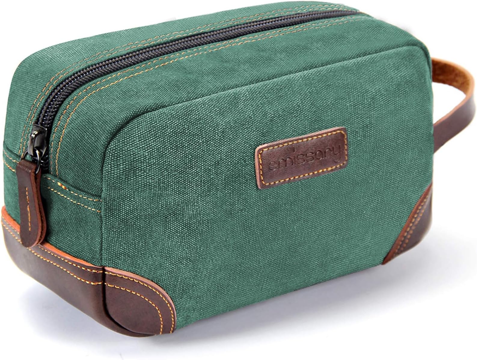 Men's Toiletry Bag Leather and Canvas Travel Toiletry Bag Dopp Kit for Men Shaving Bag for Travel Accessories