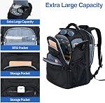 KROSER Sac à dos pour ordinateur portable de voyage 18.4 1 cm XL TSA Sac à dos d'ordinateur Water-Repullent College Daypack Business Backpack avec RFID Poches & USB Port pour les hommes/femmes-Noir
