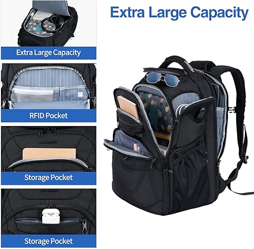 Miniatura 3 de KROSER Mochila para Laptop de Viaje Amigable Mochila Hidrófuga Mochila de Negocios, 18,4 pulg., Mochilas Daypack  Repelente al, Mochila de negocios,