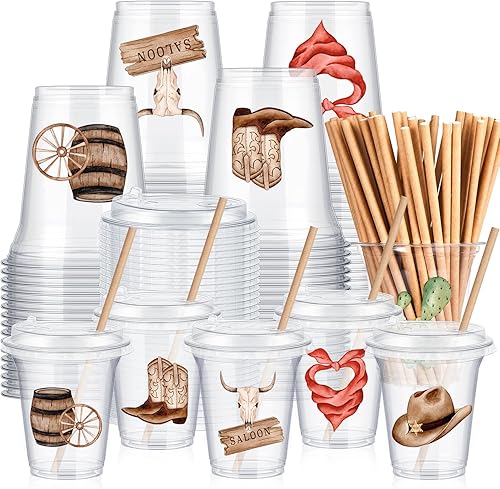 Miniatura 14 de Qinyoung Juego de 60 vasos de plástico de bola de discoteca a granel de 14 onzas 70 para fiesta de baile de discoteca, suministros de café helado,