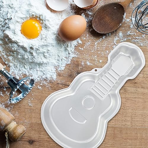 Miniatura 3 de Decoración de coche para decoración de coche, anillos de aluminio 3D con forma de guitarra para decoración de pasteles, molde para hornear, molde de