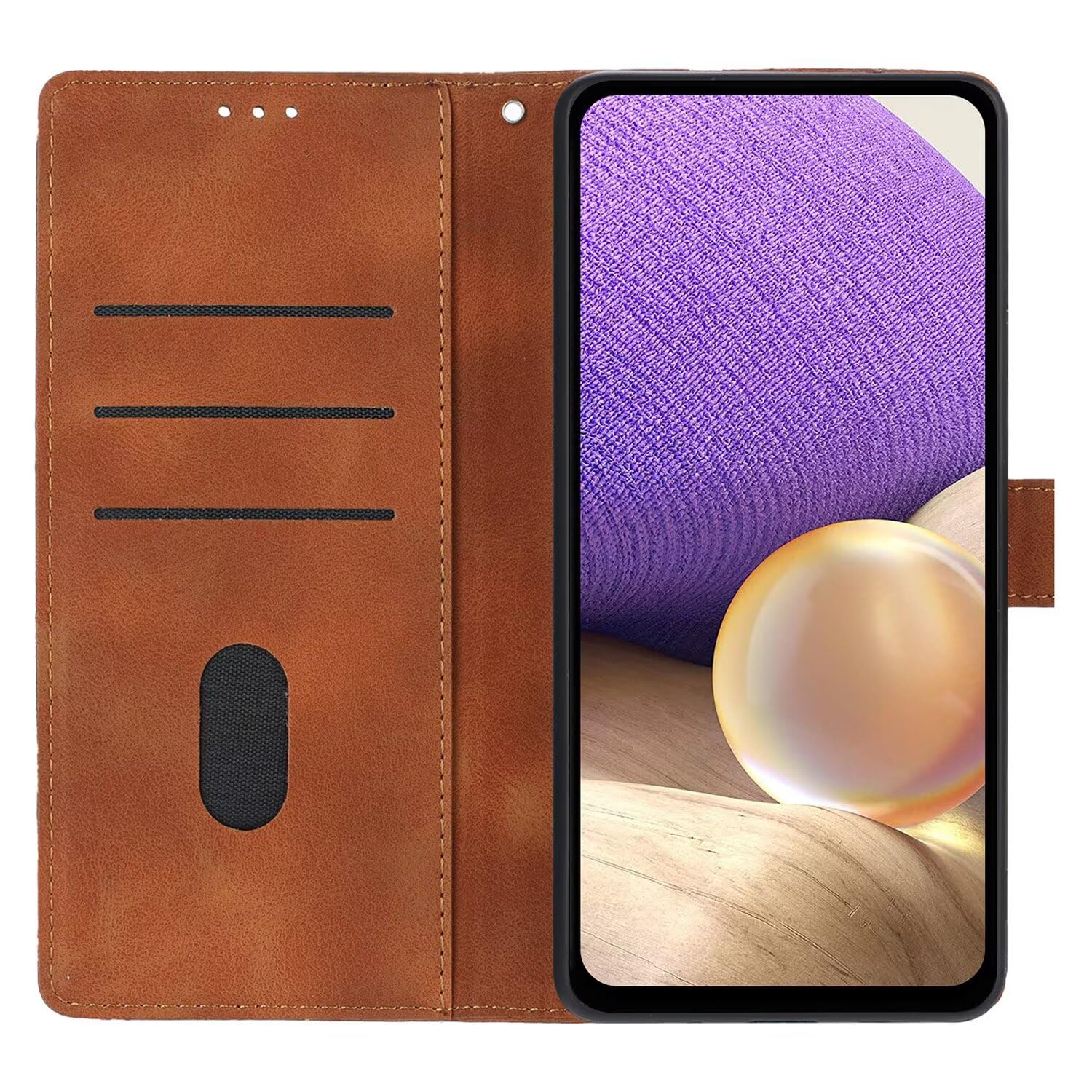 CRAVEN Cover Motorola Moto G23: Custodia Portafoglio In Pelle Con Flip, Antiurto E Funzione Stand (Marrone)