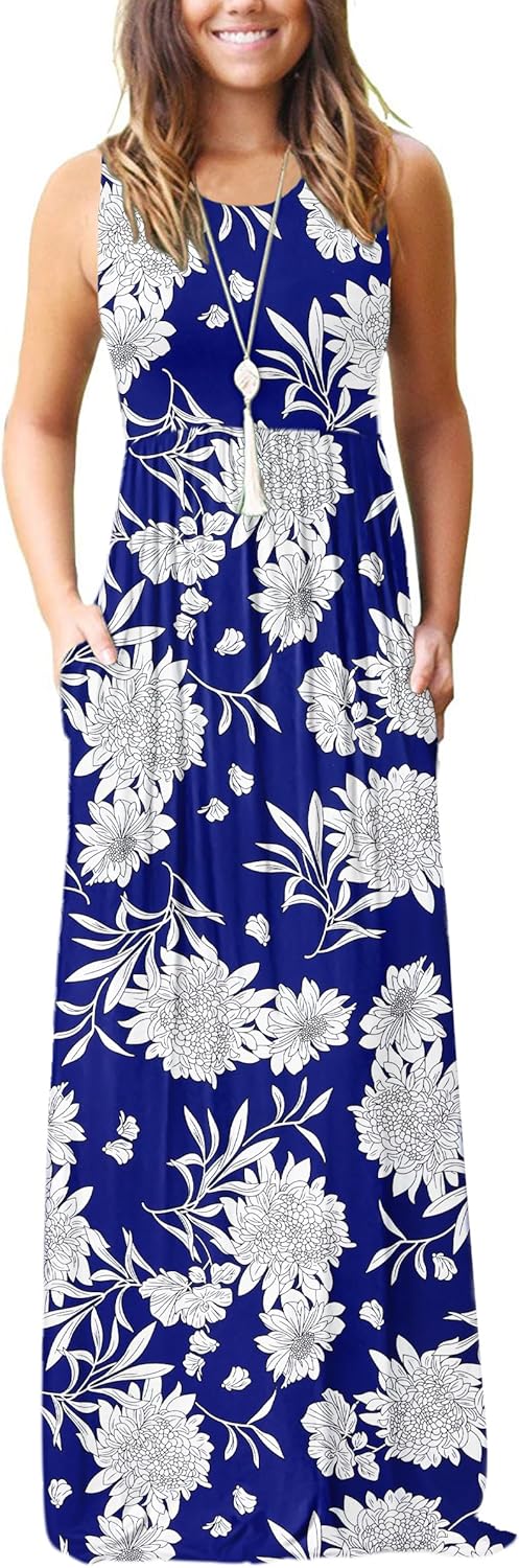 AUSELILY Women's Summer Sleeveless Loose Maxi Dress Casual Long Dresses with Pockets 2026 New