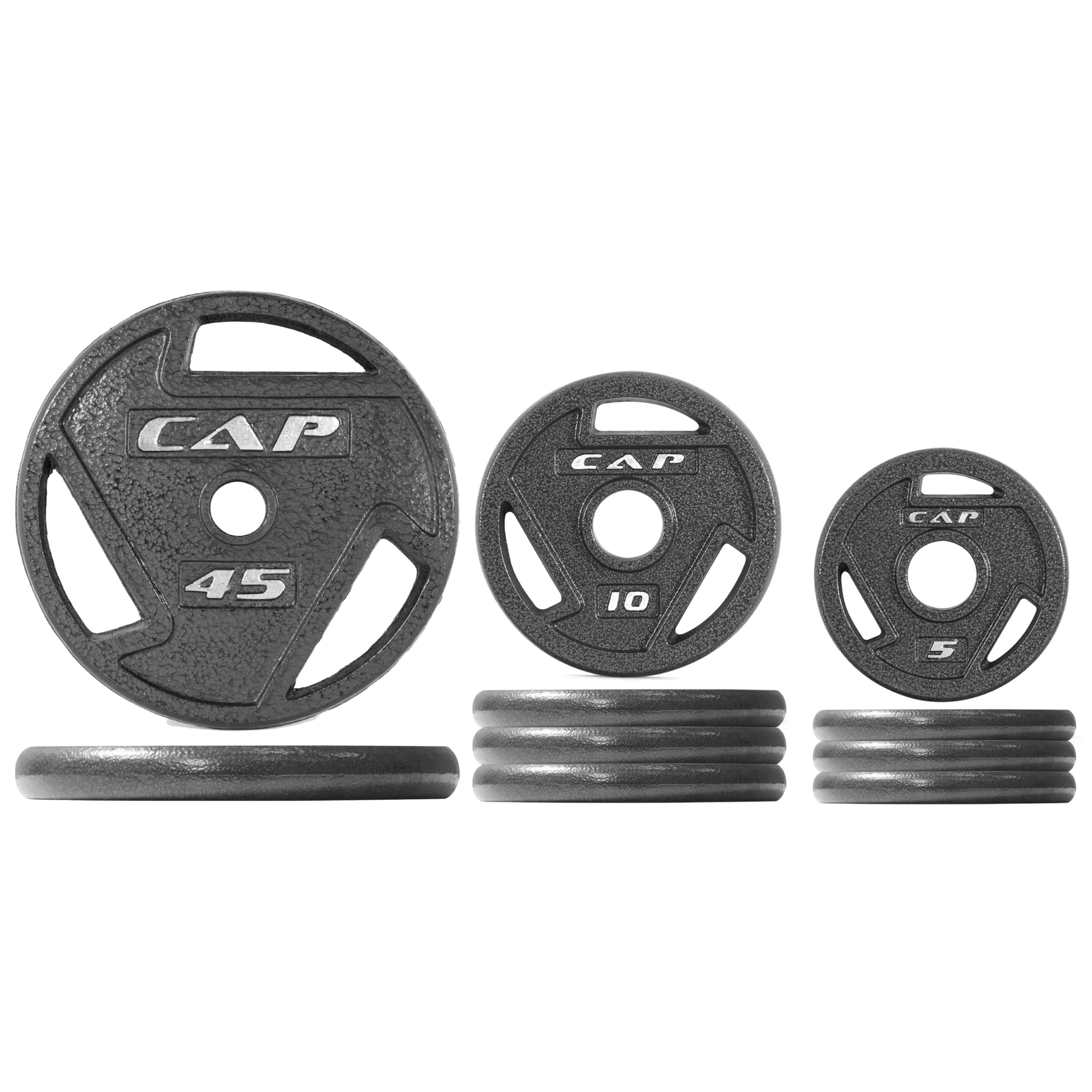 CAP Barbell 2-Inch Olympic Cast Iron Plate Weight Set | 75-285 lbs | Multiple Options