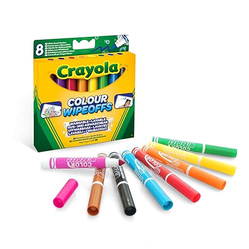 Immagine del prodotto CRAYOLA - Pennarelli per Lavagna Bianca Lavabili, 8 Colori Assortiti, Punta Conica Grossa, 03-8223