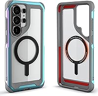 Vista 10 de Ghostek Atomic - Funda delgada para Galaxy Z Flip 4, parte trasera de aramida con parachoques de aluminio rojo, funda protectora de doble capa a