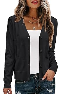 Women's Soft Cropped Cardigan Casual Lightweight Shrug Sweater Tops