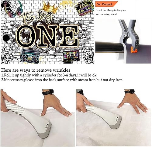 Miniatura 4 de Avezano The Big One - Telón de fondo de cumpleaños para temática de hip hop, decoraciones de fiesta de primer cumpleaños, fondo de fotografía, rap