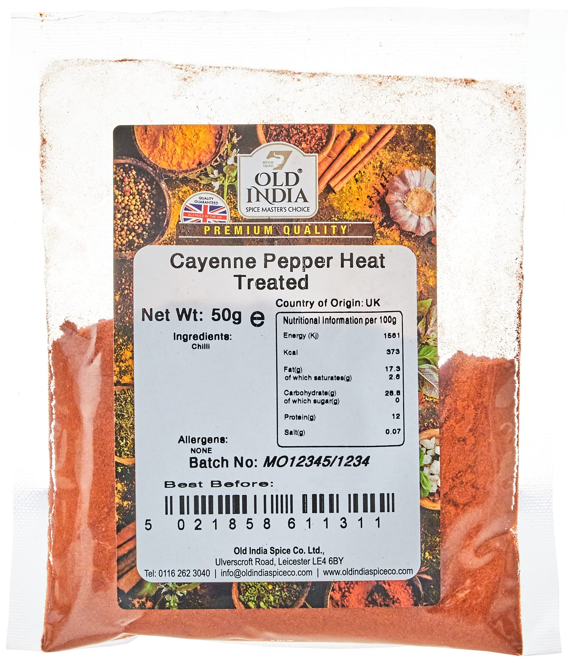 Old India Cayenne Pepper Heat Treated 50g