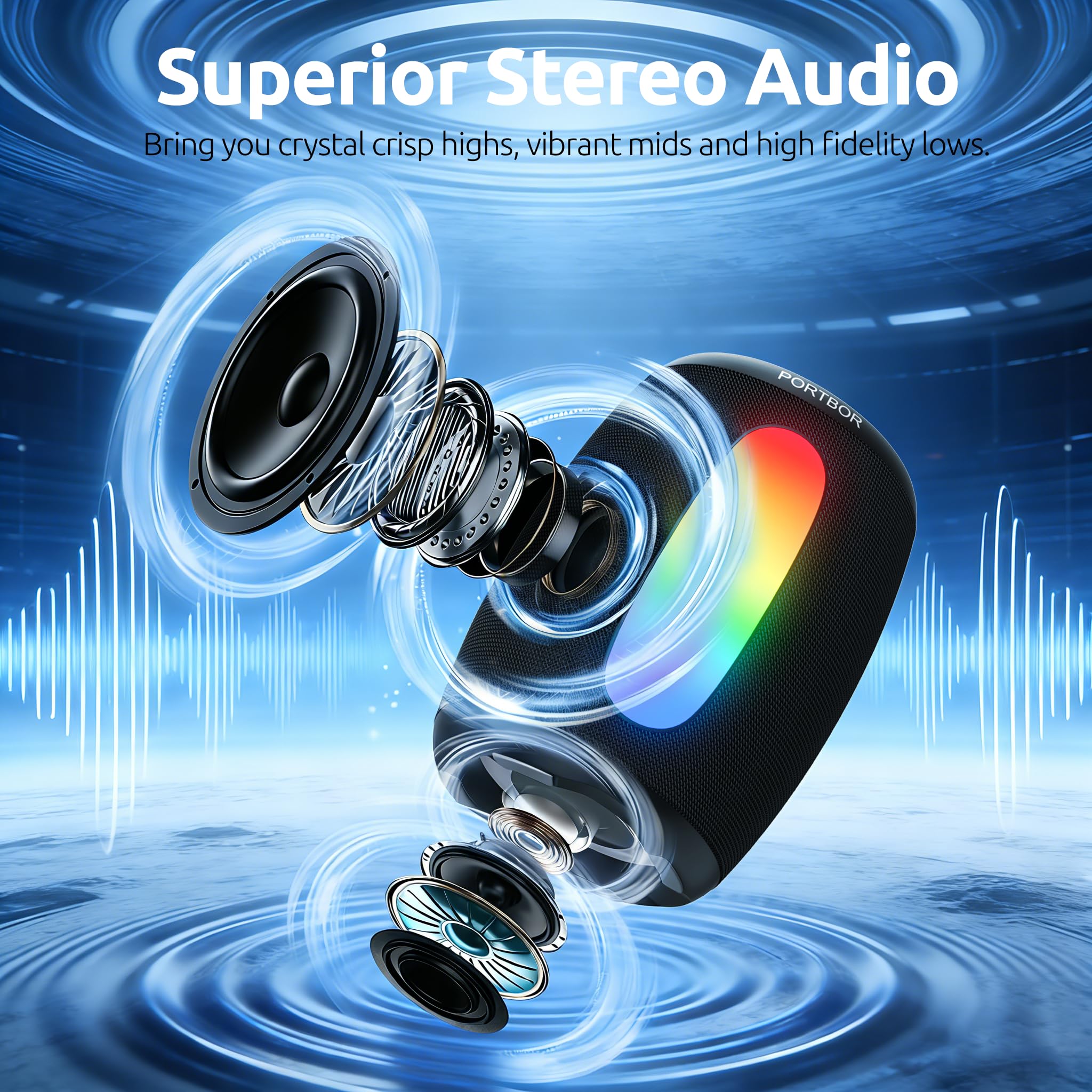 PORTBOR Bluetooth Speaker — view 2
