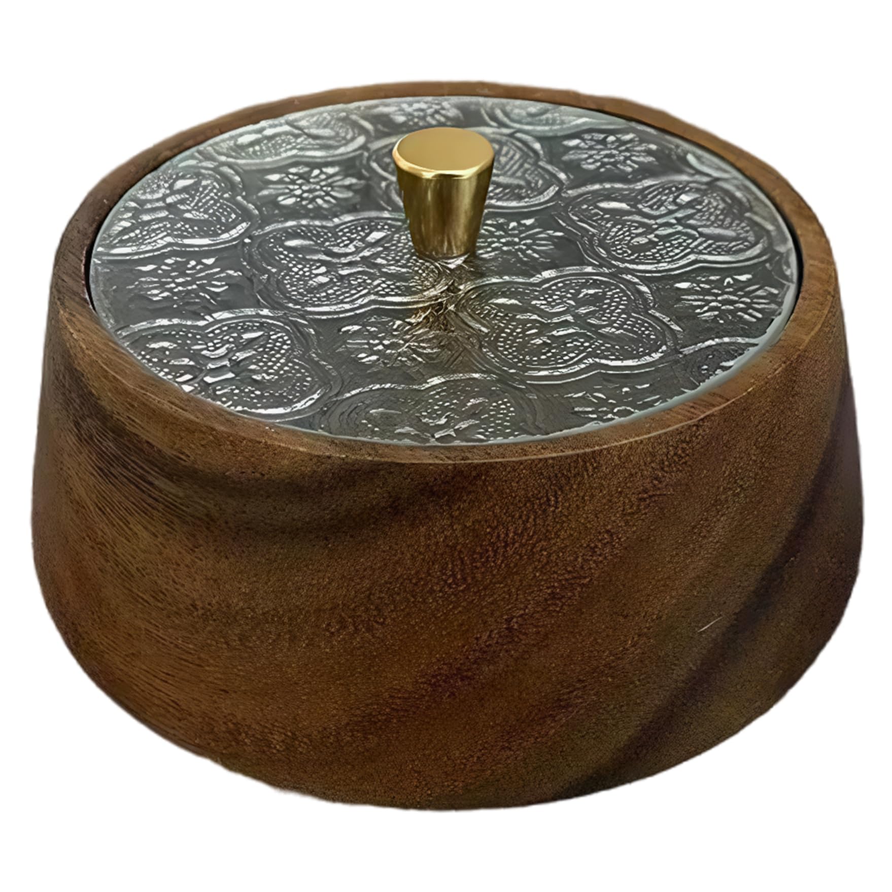 Salero de madera con tapa para organizar condimentos en la encimera de la cocina