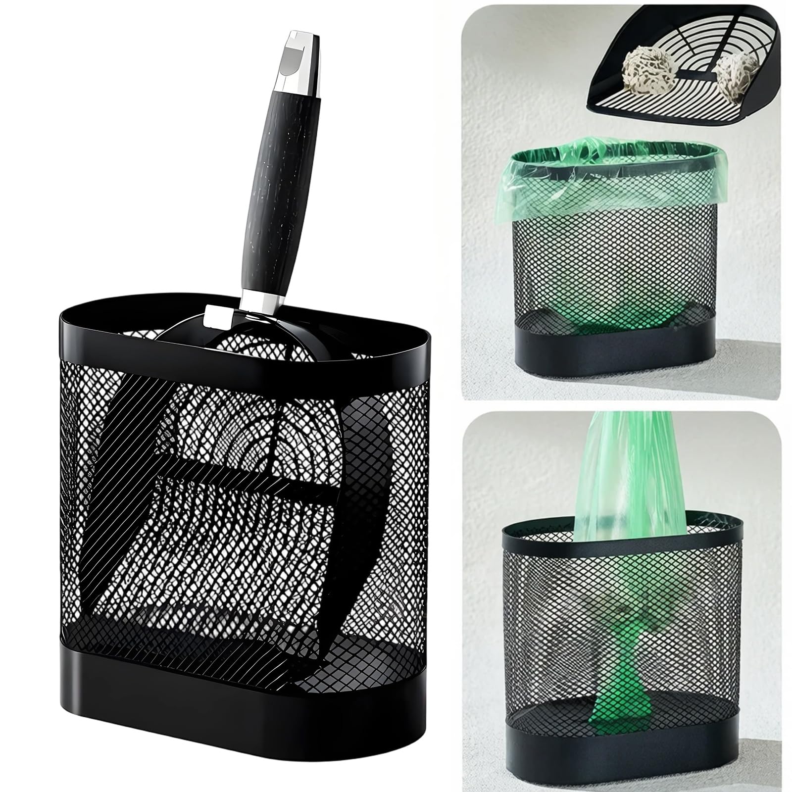 Soportes para arena para gatos, pala de arena de metal con mango antideslizante, pala de arena para gatos con soportes