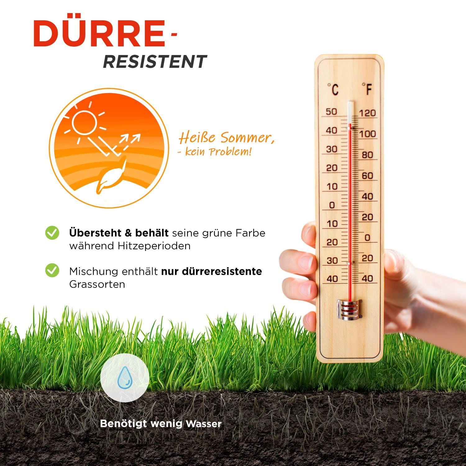 Premium Rasensamen schnellkeimend 10kg = 400m² | Sommer Sport und Spiel Rasen - SEHR GUT getestet - Grassamen trockenresistent | Ideal für Rasensaat und Nachsaat