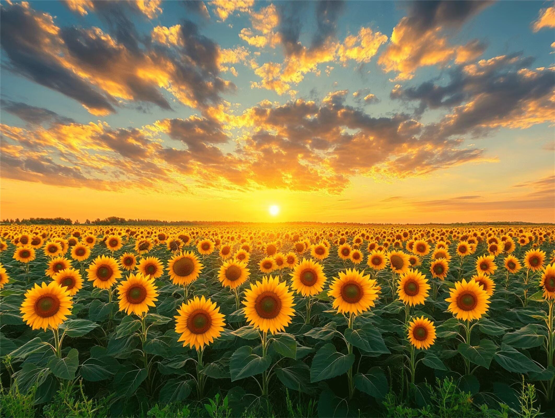 Cuadros para pintar por numeros girasol para decorar el salon con paisajes calidos de acrilico 8