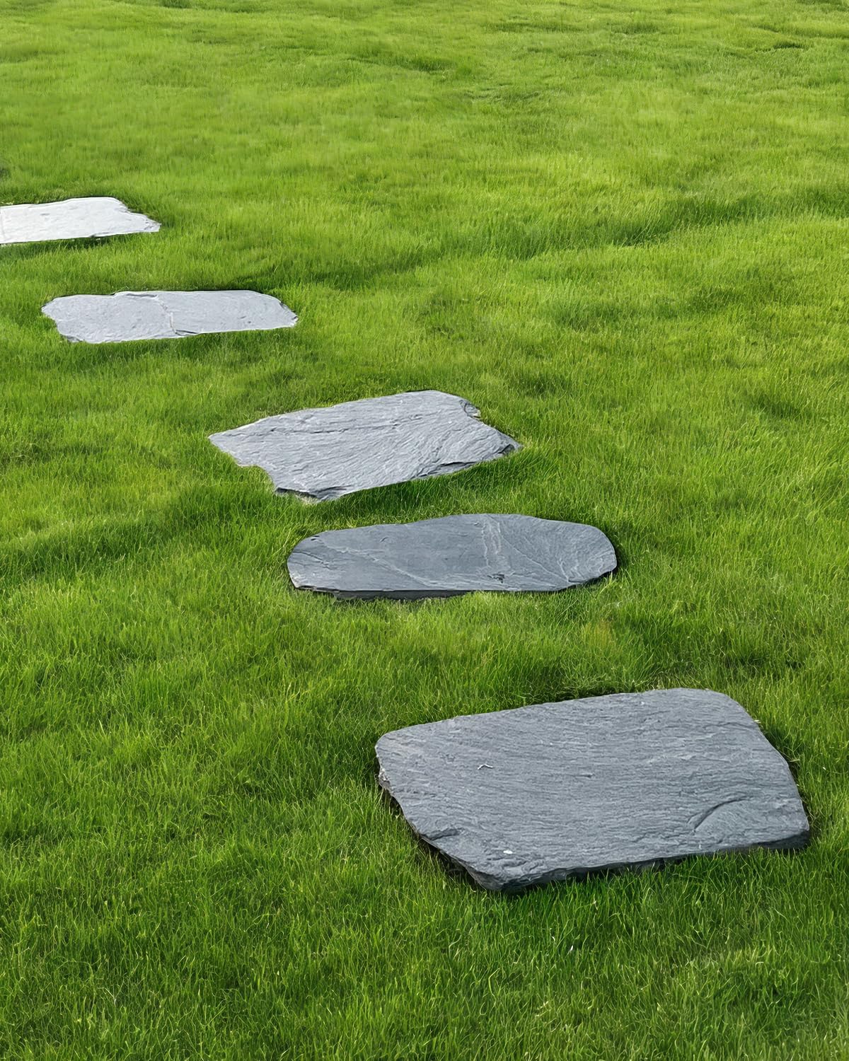 2 Pcs Natural Stepping Stones Outdoor, Irregular Garden Stepping Stones, 12''×16'' Walkway Paving Stones for Lawn, Yard and Patio Landscaping Decor