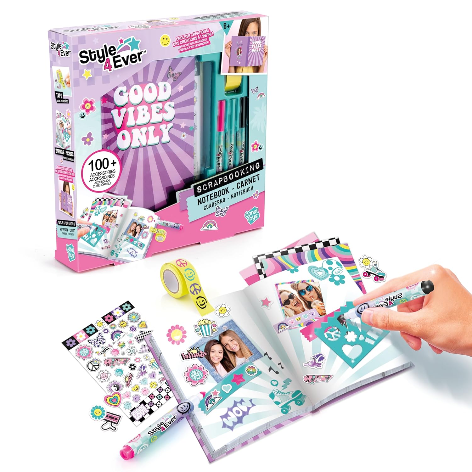 Canal Toys - Style 4 Ever - Secret Scrapbooking Notebook for Children 6 Years+- Manual Activity - Gift Idea to Customize and Personalize Your Notebook - OFG 298