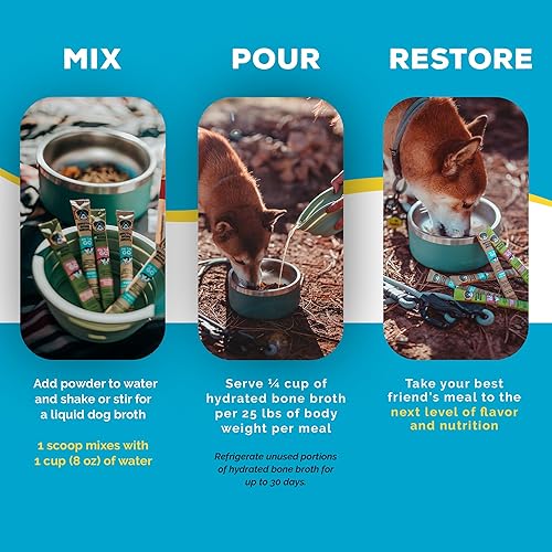 Miniatura 3 de Brutus Bone Broth para perros - Caldo de hueso en polvo con condroitina, glucosamina y cúrcuma - Toppers de alimentos de grado humano para alimentos