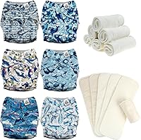 Vista 1 de Mama Koala 3.0 Pañales de tela para bebé con 6 inserciones, con 6 inserciones de algodón de cáñamo Bboo de 6 capas