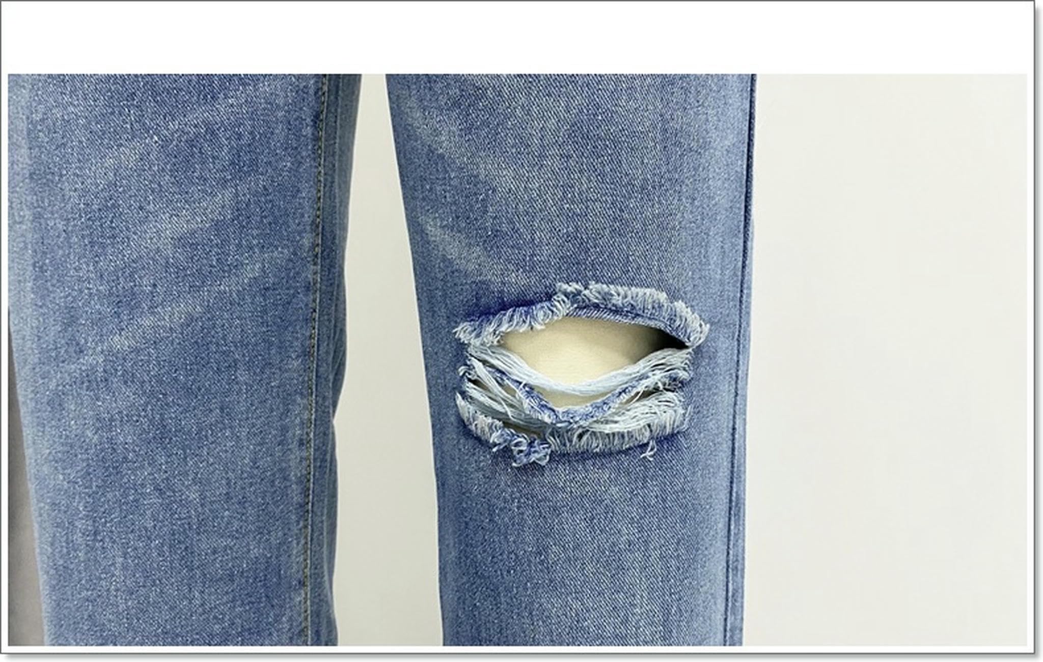 Jeans da Donna La Festa di A Gamba Strappata Primavera Ed Estate -Nero-s