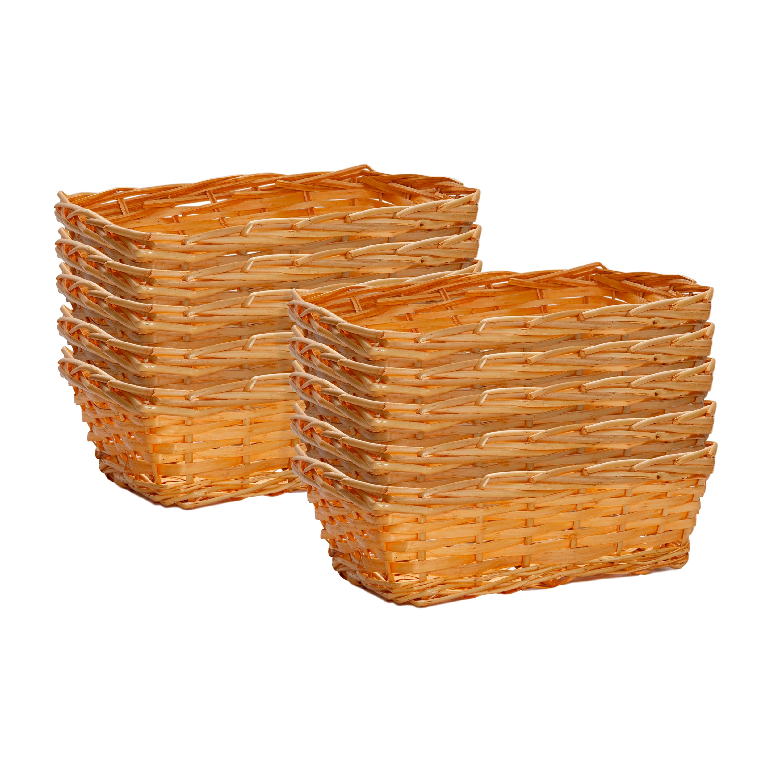 Wickerfield Honey 10Pcs Natural Wicker Hamper Basket Wicker Trays Gift Basket Retail Display Tray Christmas Hampers (, Small)
