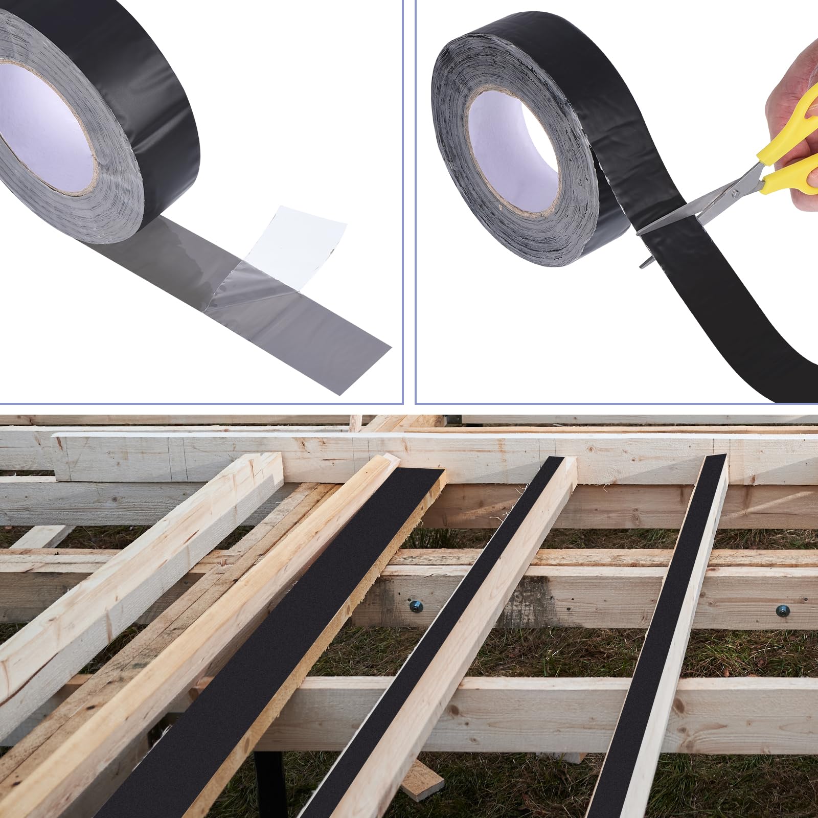 PATIKIL 2pz 2" x 50' Nastro per Travi Ponte Spessore di 0,7mm Nero
