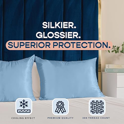 Miniatura 8 de ShopBedding - Lujosa funda de almohada de satén para el cabello, 2 unidades, satinada, estándar, con cremallera, estampado de cebra marrón, Blissford