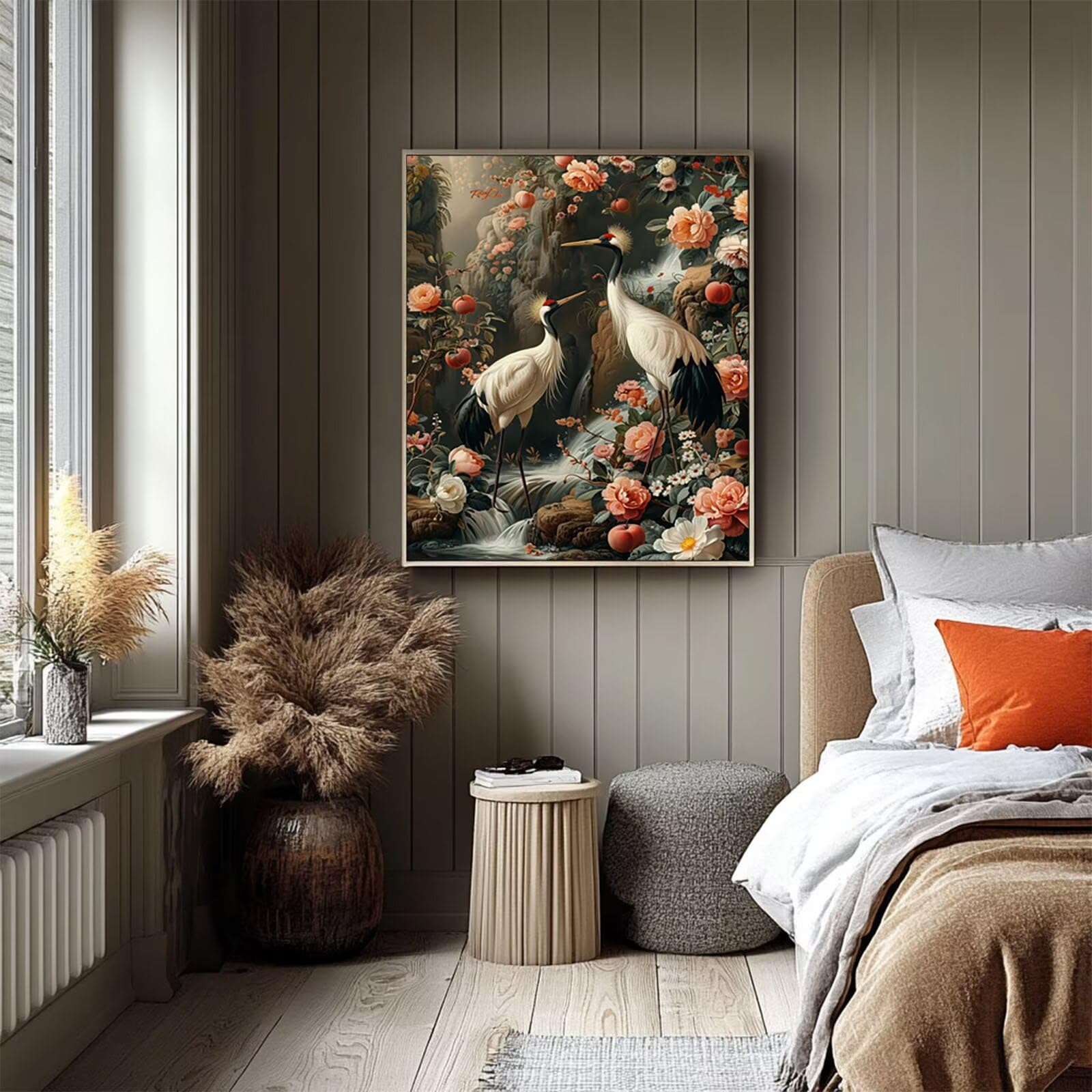LSJ3393 Malowanie po numerach, dla dorosłych, malowanie kwiatów po numerach, 71 x 96 cm, hobby DIY dla dorosłych kobiet, malowanie na płótnie farbą akrylową i pędzlami, zestaw artystyczny do dekoracji