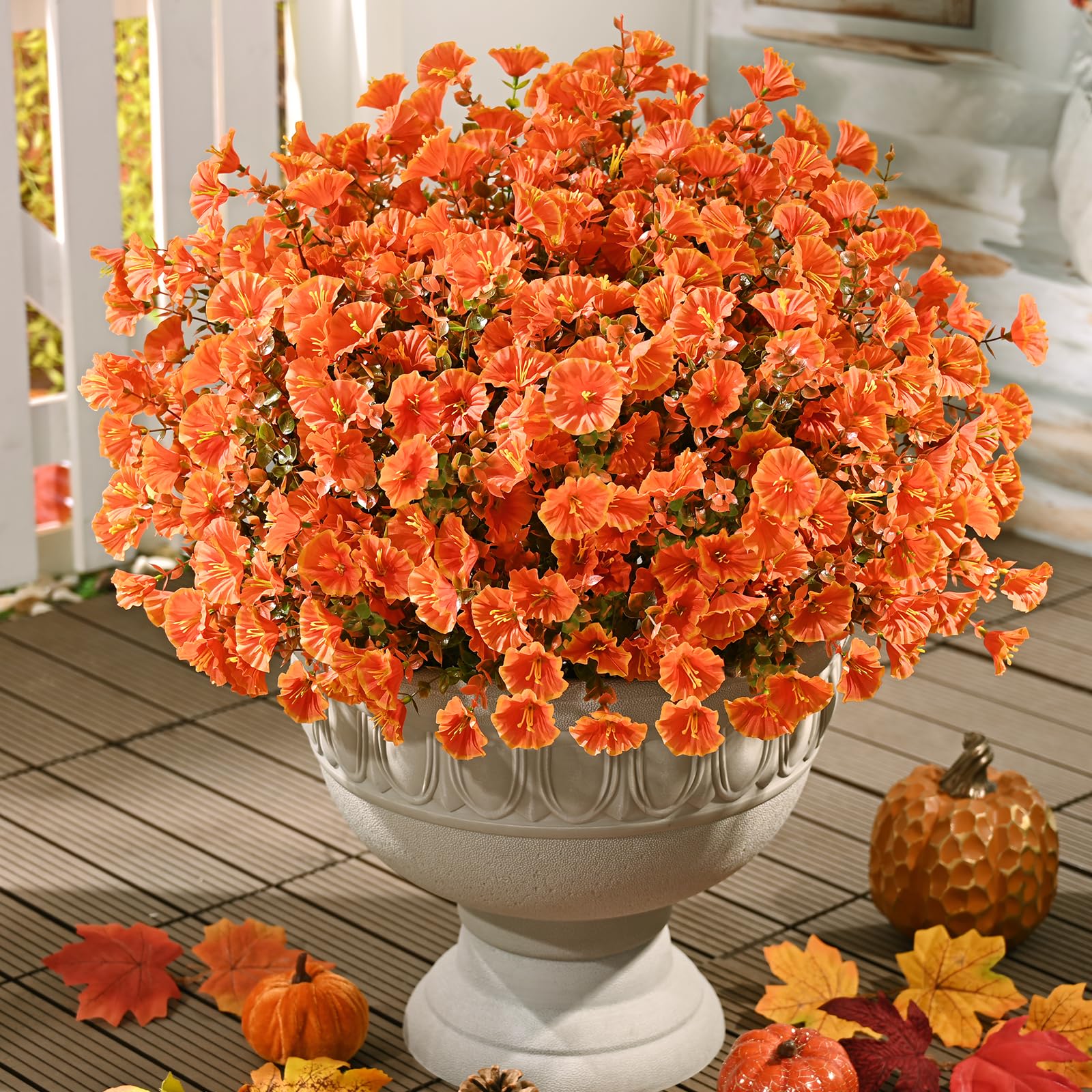 Waipfaru Fiori autunnali artificiali per decorazione, 36 fasci di fiori finti autunnali, petunie artificiali resistenti ai raggi UV, per esterni, decorazione per la casa, portico, vaso non incluso