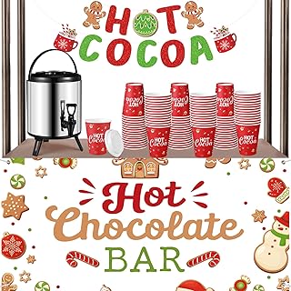 Sliner 103 Pcs Hot Chocolate Stand Bar Supplies Kit Include 1.3 Gallon H...
