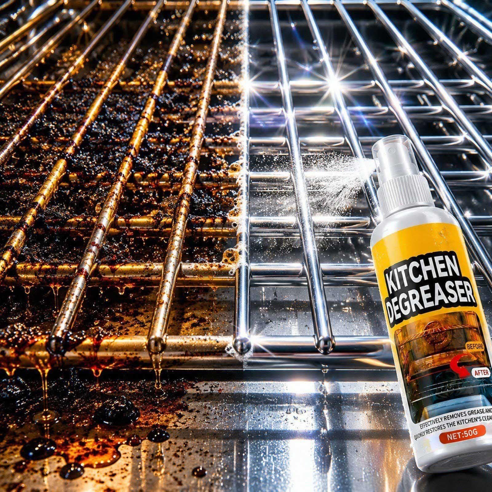 Grease Cleaner Spray, Grillreiniger, Pulizia efficiente, Detergente per Forno e Cucina, Adatto per la Pulizia di Forni, Cappe Aspiranti, Pentole, Friggitrici e Griglie da Esterno (2, A)