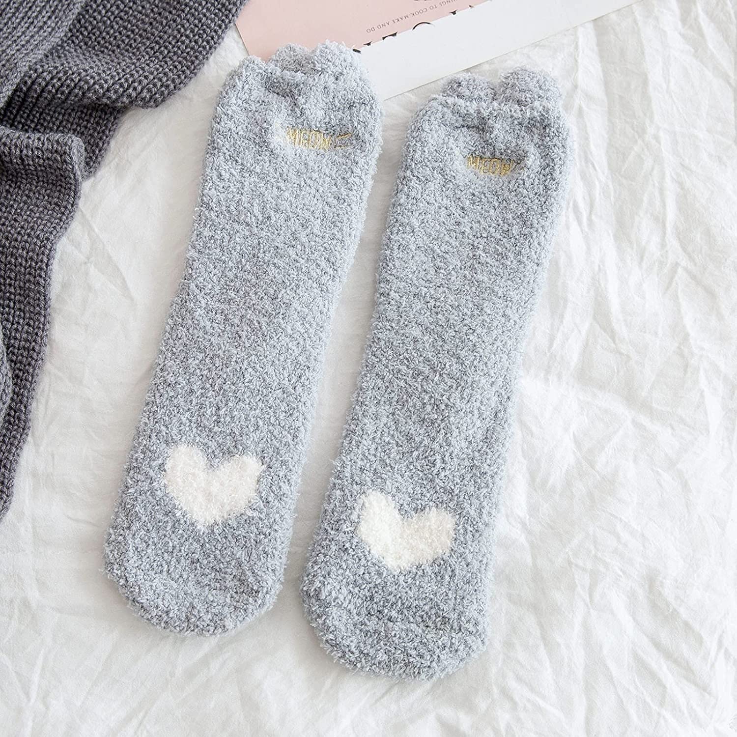 Wintersocken Bettsocken 5 Paar Flauschige Thermosocken Damen Winter Warm Super Weich Verdickte Socke Bequem Warme Flauschige Socken