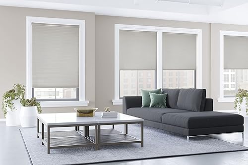 Miniatura 2 de Persiana celular inalámbrica de panal, de 21 a 72 pulgadas de ancho x 24 a 72 pulgadas de alto, lino antiguo, filtrado de luz