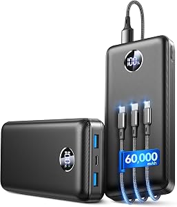 IAPOS 60000mAh 22.5W Fast Charge Portable Charger, for 5-Devices Power Bank