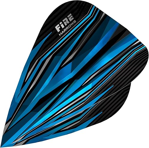 Miniatura 3 de Harrows Fire - Juego de 5 vuelos de dardos extra fuertes, 15 vuelos de dardos en total (aguamarina, estándar)