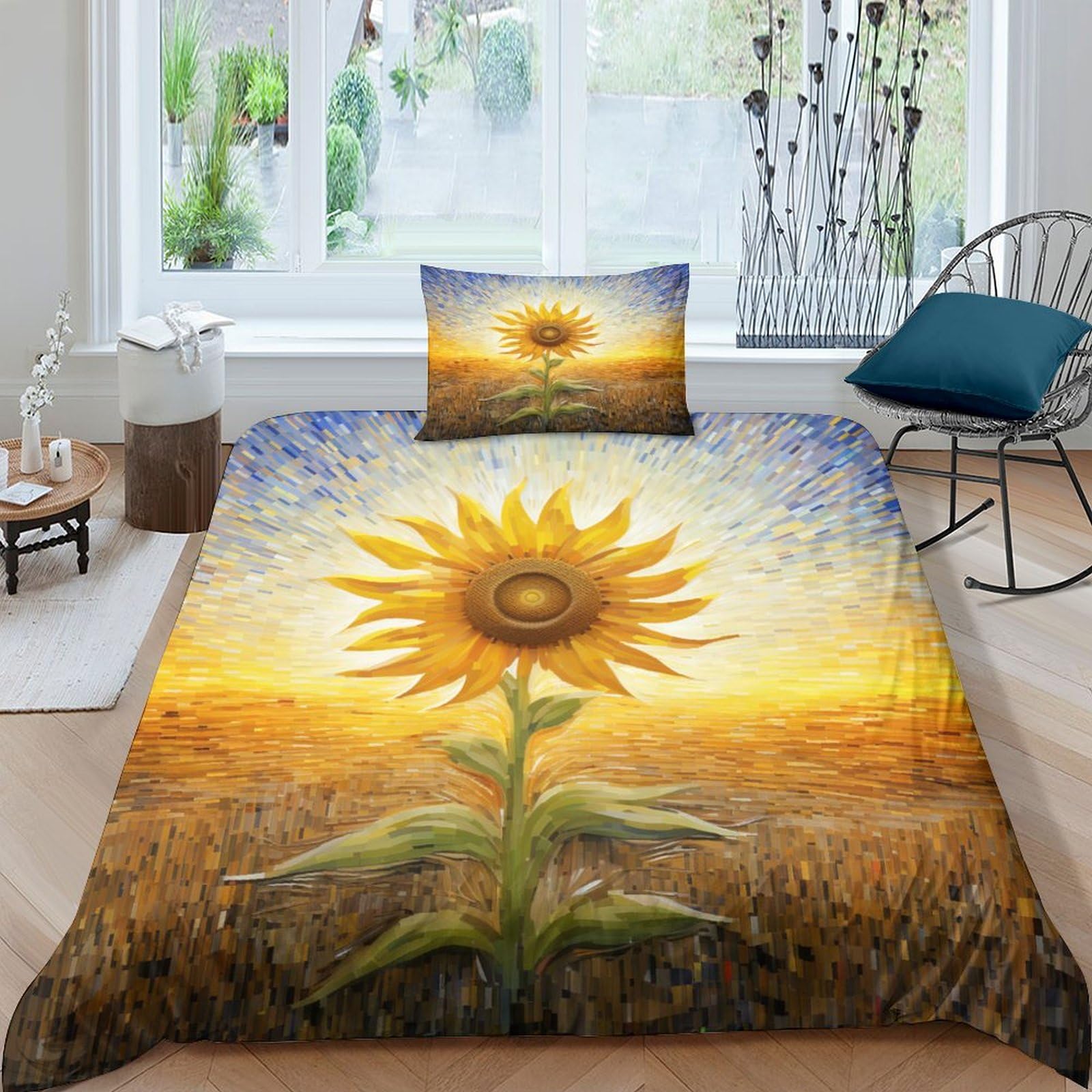 Housse de couette respirante SunFleurs en microfibre super douce