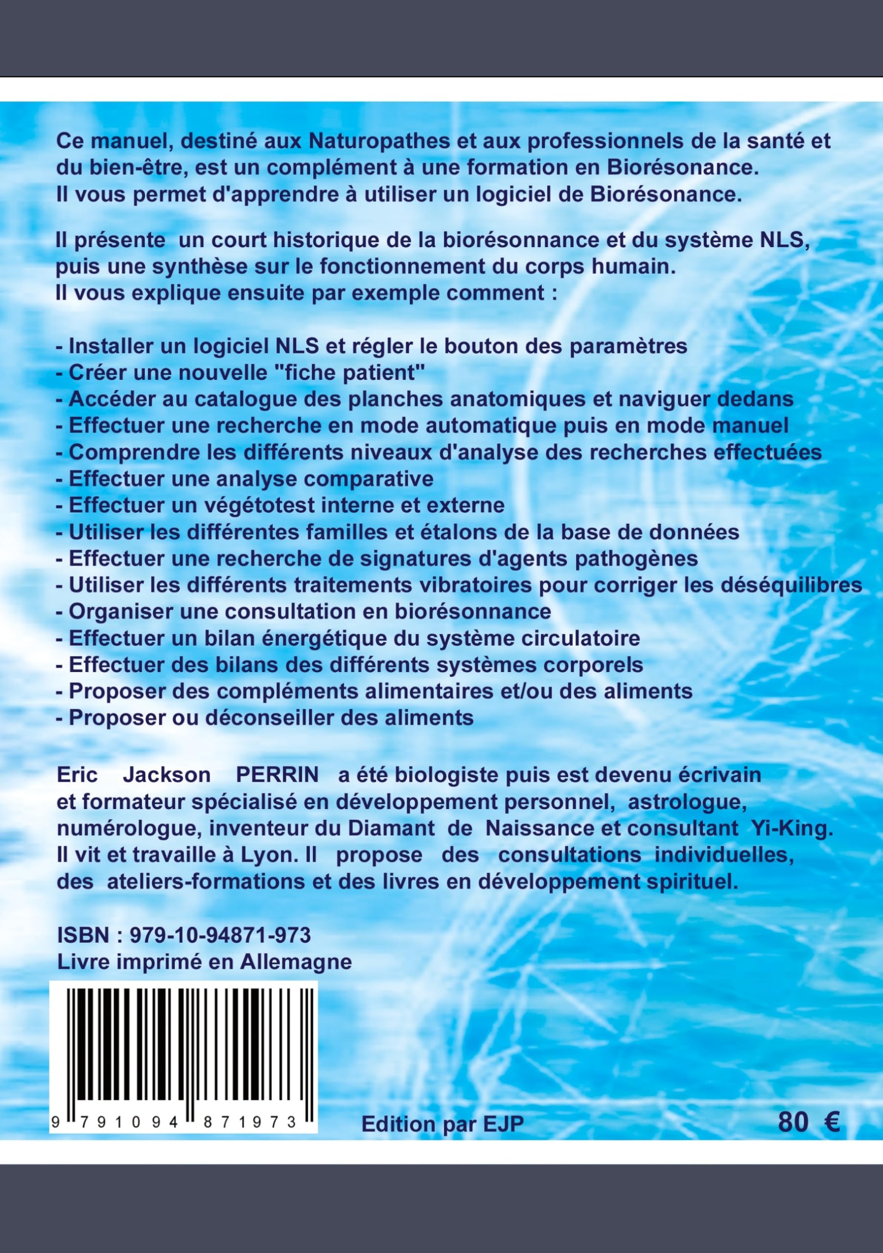 Manuel professionnel pour logiciels NLS de Biorésonance