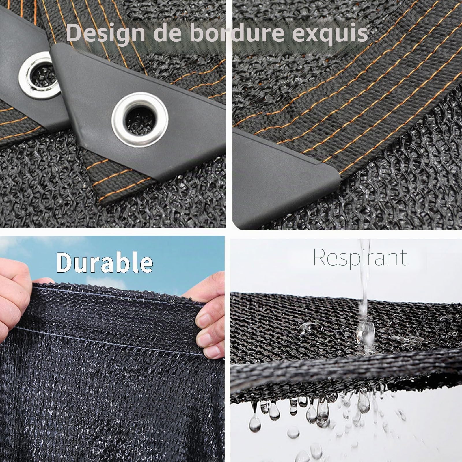 Oncpcare Couverture de cage à lapin 2x3M pour extérieur, bâche en maille de protection solaire UV 90% pour cage d'animaux de compagnie, couverture de poulailler pour lapin, poule, canard, chat, chien