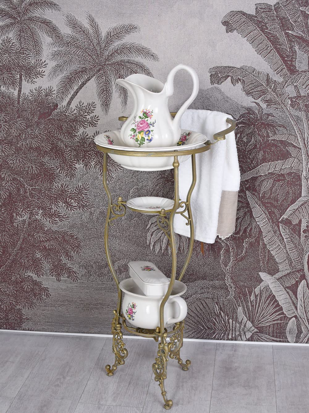 Waschset mit Ständer Antik Porzellan Lavabo lup049 Palazzo Exklusiv